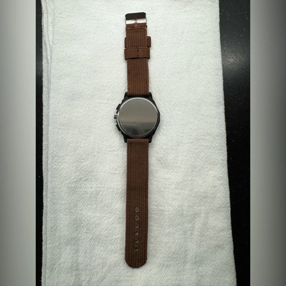 Men’s Watch Set Brown canvas band NEW